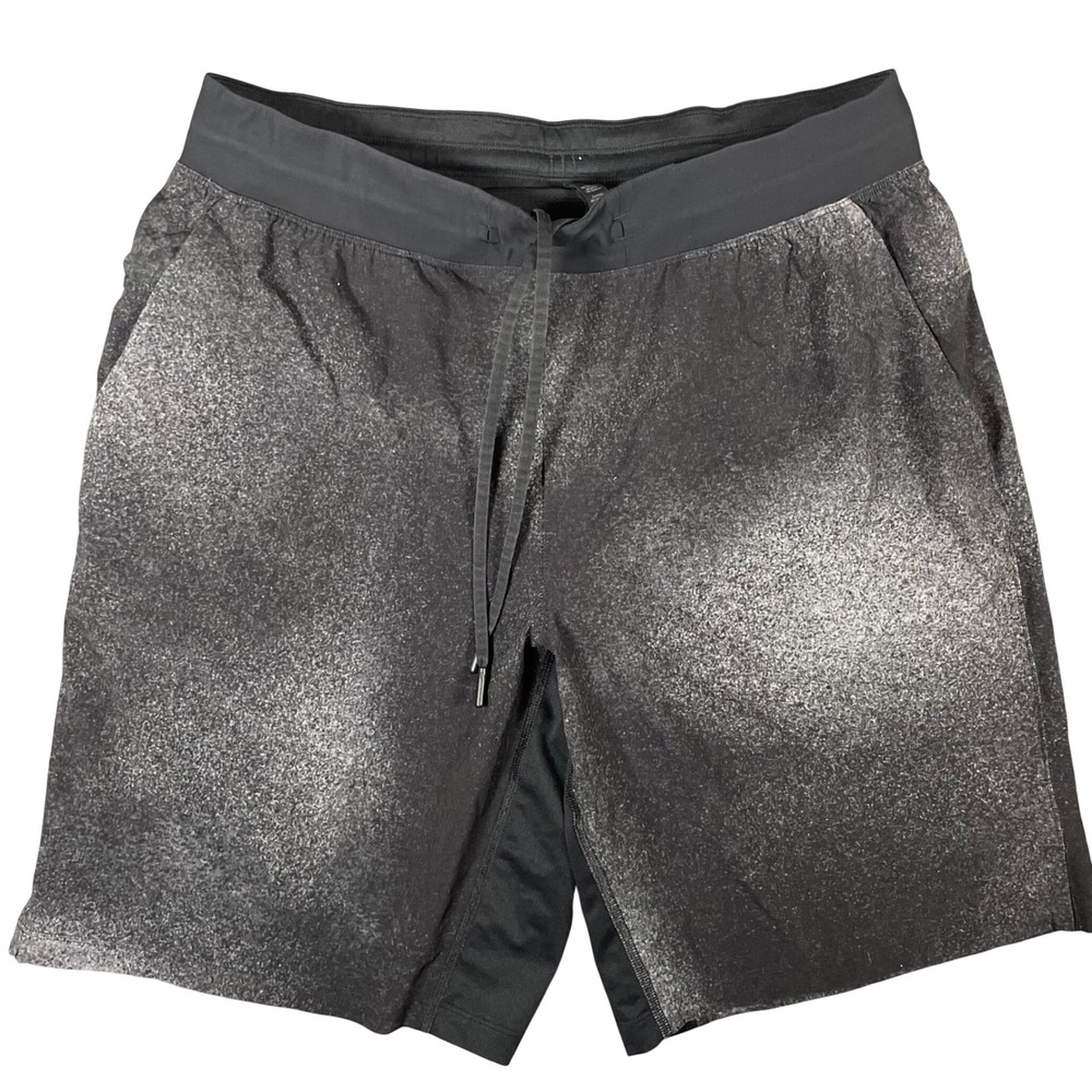 Lululemon Mens T.H.E. Short Ocean Spray Ice Grey Black L Athletic Lined